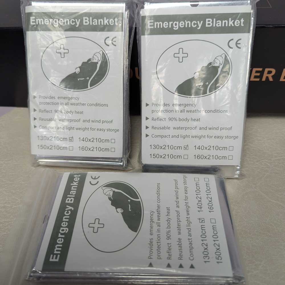 3 Emergency Blanket - Silver Size 130cm-240cm